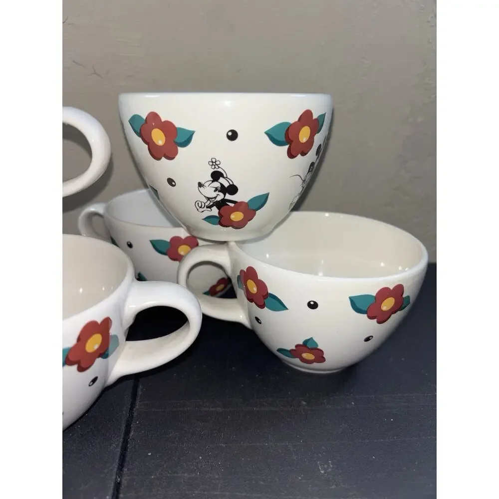 6 Vtg Disney PFALTZGRAFF MICKEY MOUSE Coffee Tea Mugs Cups RARE